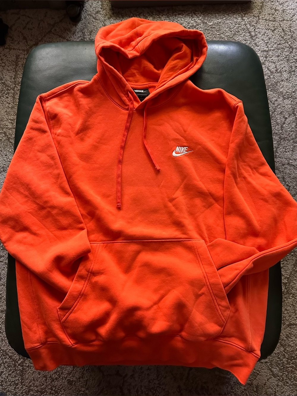 Never Worn Neon Orange Nike Hoodie size L